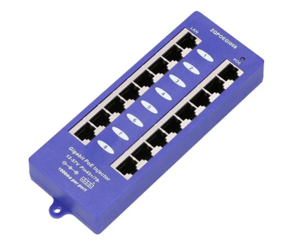 Akcesoria sieciowe ExtraLink 8 Portowy Gigabit PoE Injector 8x 1000Mb/s RJ45, Mode B